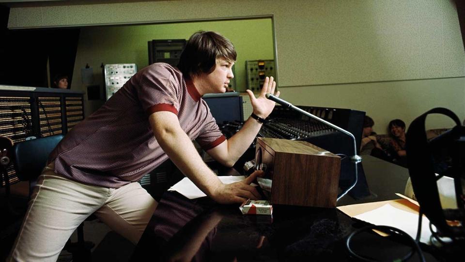 Brian Wilson in the studio recording Pet Sounds