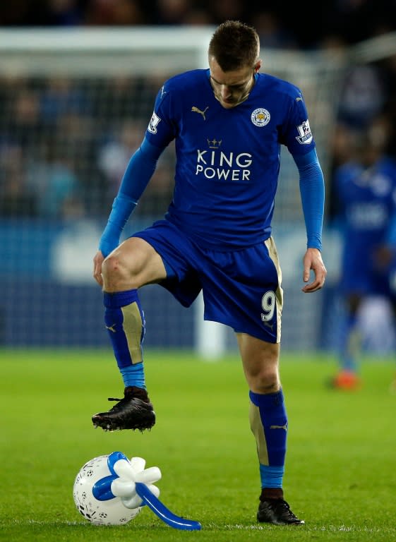 Leicester City's English striker Jamie Vardy returned from minor groin surgery in their Premier League victory over Tottenham Hotspur on January 13, 2016