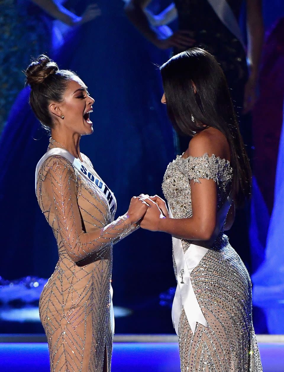 Miss Jamaica and Miss Colombia were runners up. Photo: Getty