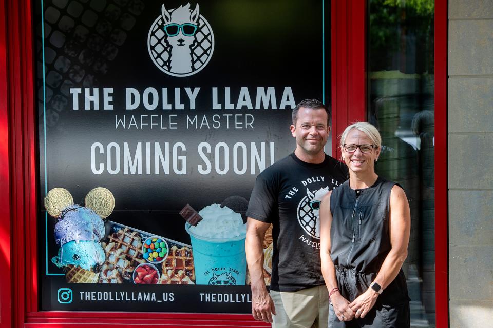 Ryan and Kristie Bivins, franchise owners of The Dolly Llama in Biltmore Park August 24, 2023.