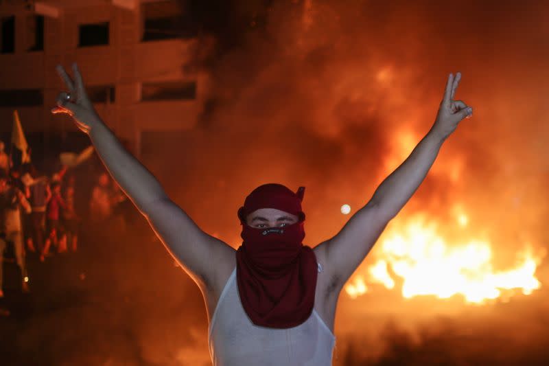 Palestinians hold anti-Israel protest over Jerusalem's tension, in Gaza