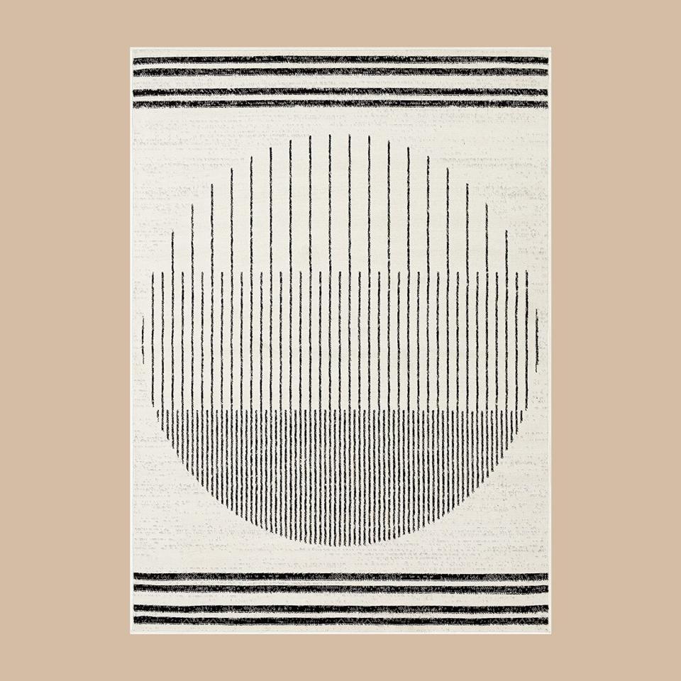 Artistic Weavers Penrod Modern Geometric Area Rug,5' x 7',Black/Ivory