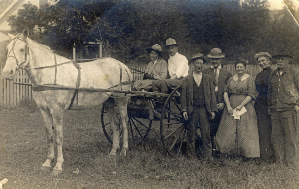 horse and carriage delivers mail in 1905 USPS