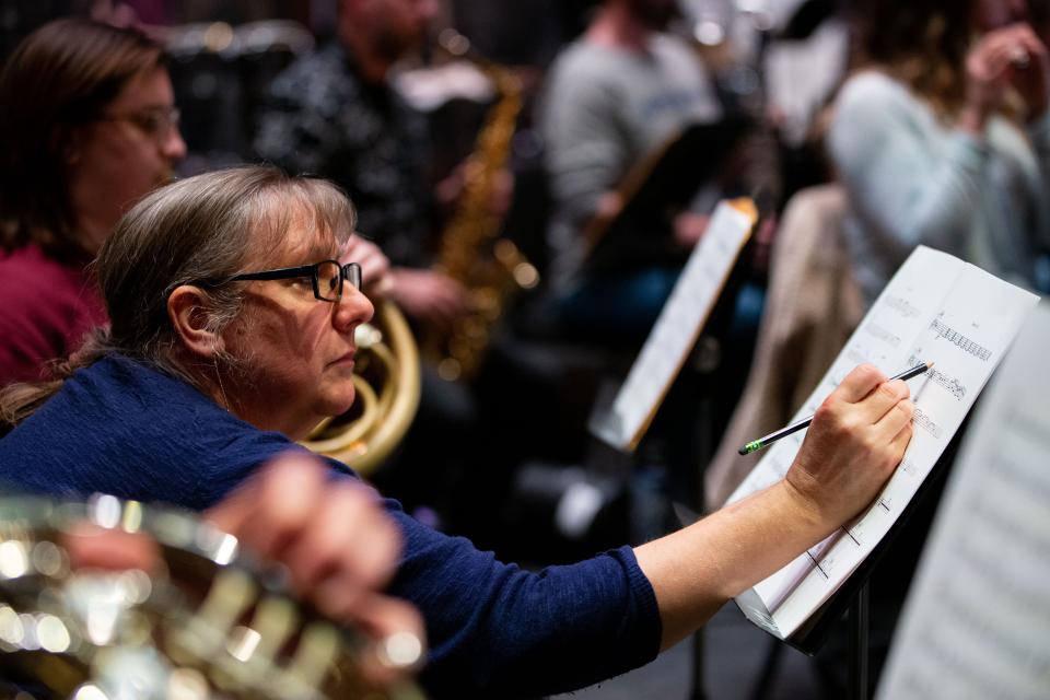 The Tallahassee Symphony Orchestra rehearses in Ruby Diamond Auditorium on Tuesday, March 21, 2023.