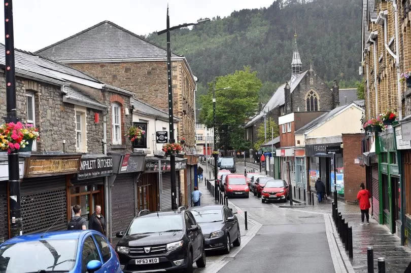 A street in the Welsh town of Abertillery