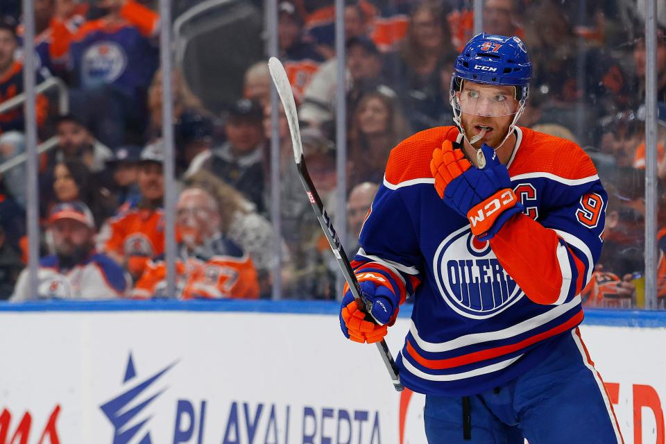 Edmonton Oilers forward Connor McDavid has hit 60 goals on the season with 10 games to play.
