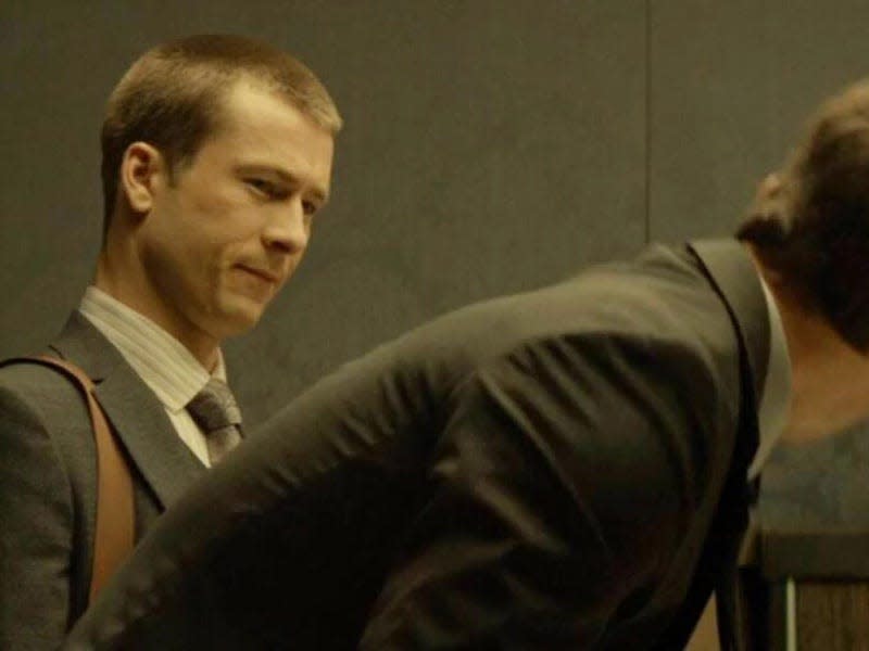 Glen Powell in "Misconduct"