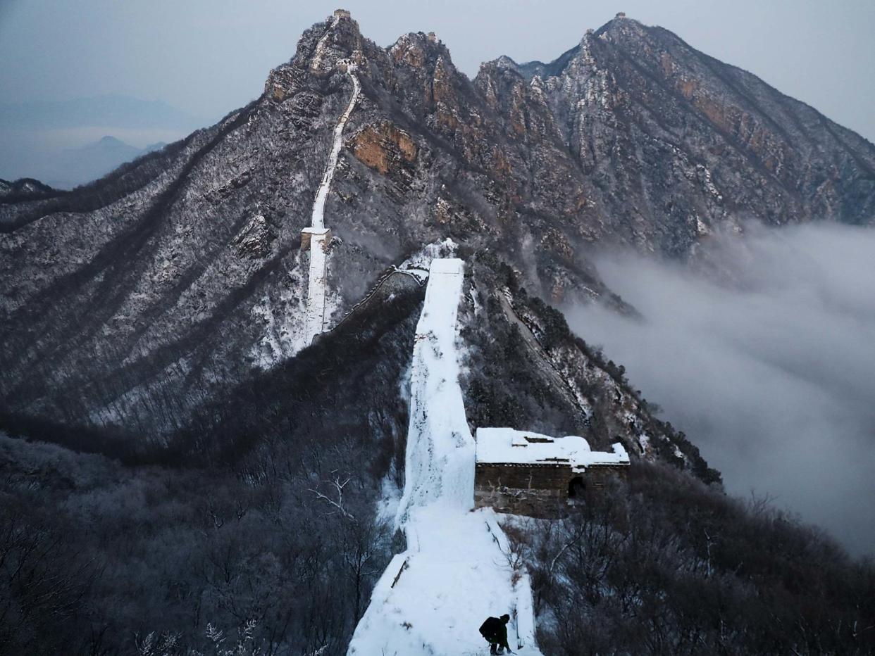 Snow covers the Jiankou Great Wall in the northwestern part of Beijing's Houairou district: Getty Images