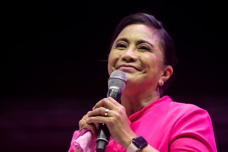 FILE PHOTO: Philippine Vice President and presidential candidate Leni Robredo holds Miting de Adance in Makati City