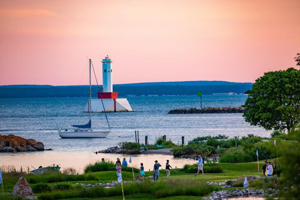 The Greens of Mackinac Putting Course at Mission Point Resort on Mackinac Island.