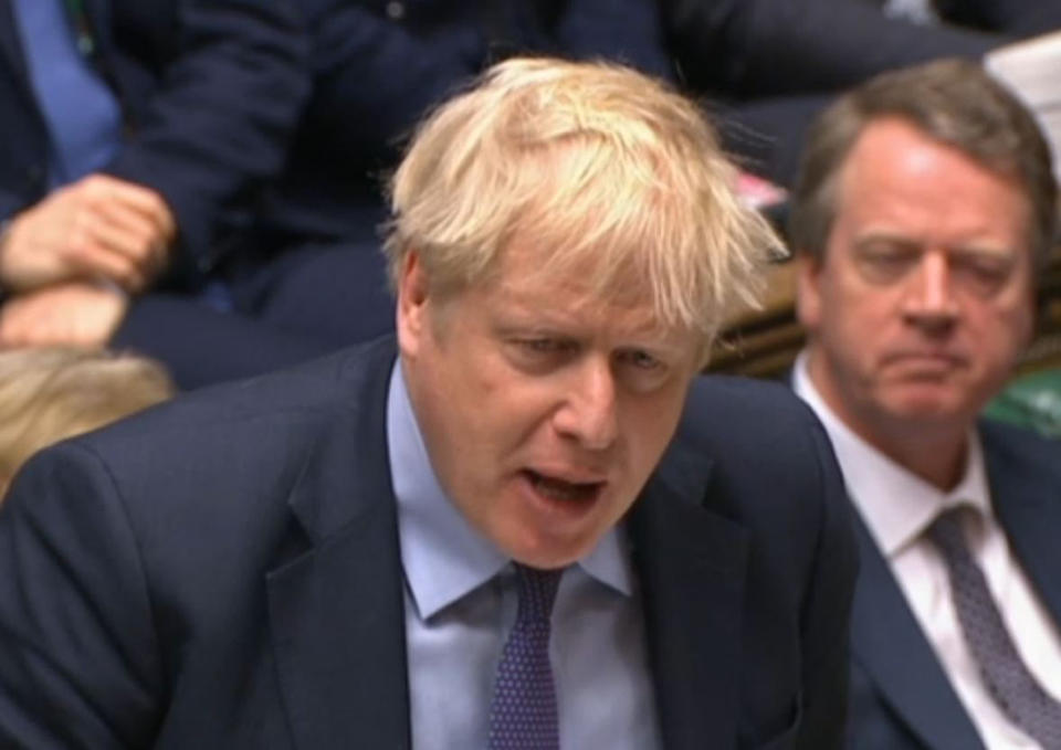 Prime Minister Boris Johnson speaks during Prime Minister's Questions in the House of Commons, London. (Photo by House of Commons/PA Images via Getty Images)