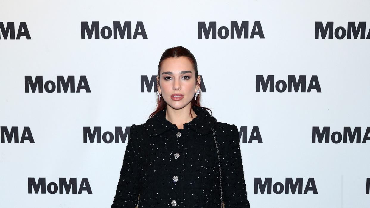 new york, new york november 30 dua lipa, wearing chanel, attends momas the contenders 2023 screening of barbie, film at moma is made possible by chanel at museum of modern art on november 30, 2023 in new york city photo by dimitrios kambouriswireimage