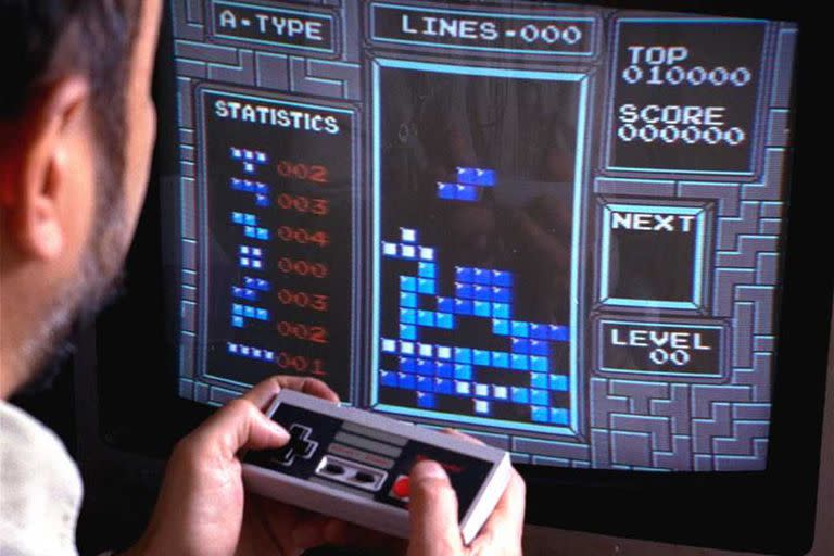 Una partida del Tetris en una consola NES