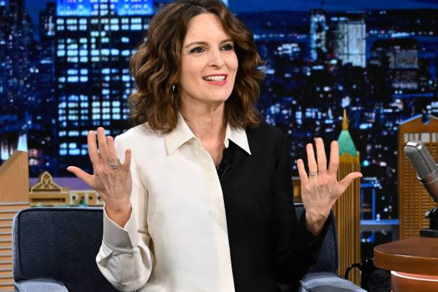 Tina Fey on 'The Tonight Show' - Credit: Todd Owyoung/NBC via Getty Image