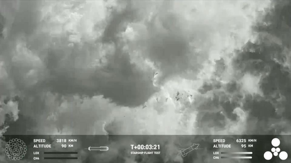 explosion clouds on spacex livestream