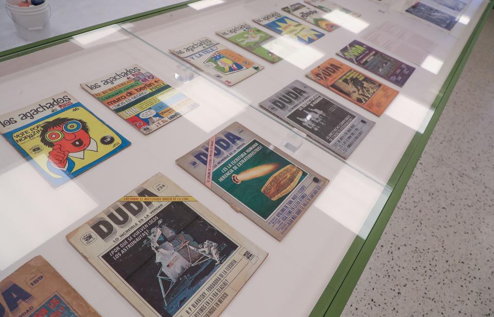 Periodicals are on display at the Palm Springs Art Museum Architecture and Design Center and the art is part of the ÒEso es la vidaÓ graphic design exhibition in Palm Springs, Calif., August 9, 2022. 