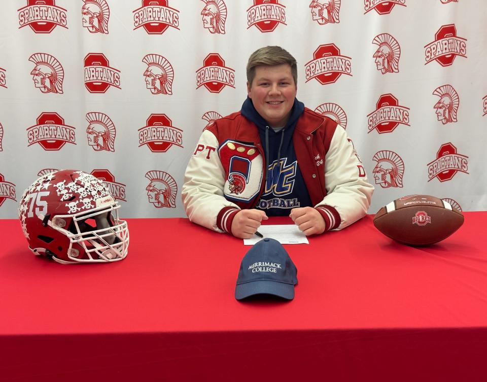 Nick Caruso made history as the first center in Ocean history to join a D-I football program.