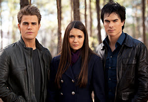 Vampire Diaries, Paul Wesley, Nina Dobrev and Ian Somerhalder | Photo Credits: Bob Mahoney/The CW