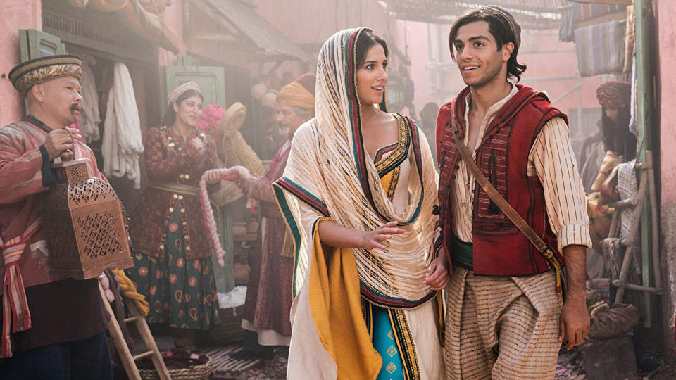 Jasmine (Scott) and Aladdin (Massoud) (Credit: Disney)