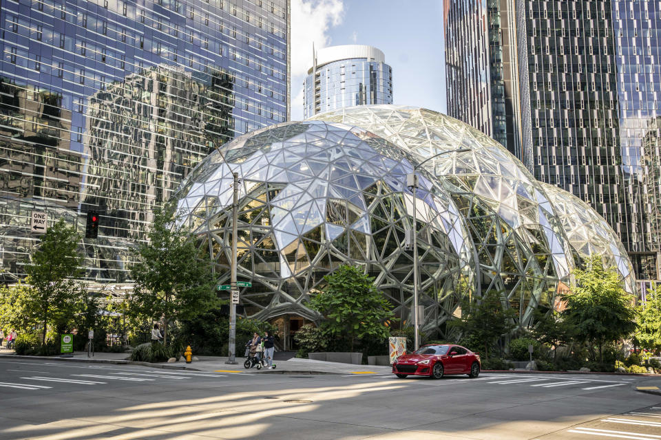 IMAGE: The Spheres at Amazon headquarters in Seattle (David Ryder / Getty Images)