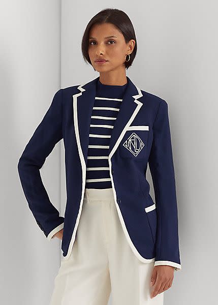 <p><a href="https://go.redirectingat.com?id=74968X1596630&url=https%3A%2F%2Fwww.ralphlauren.com%2Fwomen-clothing-blazers%2Ftwo-tone-georgette-blazer%2F0074003278.html&sref=https%3A%2F%2F" rel="nofollow noopener" target="_blank" data-ylk="slk:Shop Now;elm:context_link;itc:0;sec:content-canvas" class="link ">Shop Now</a></p><p>Two-Tone Georgette Blazer</p><p>$199.99</p><p>ralphlauren.com</p>