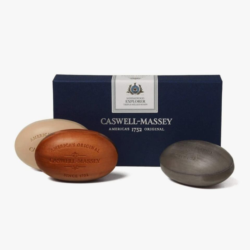 Caswell-Massey Explorer three-soap set in sandalwood