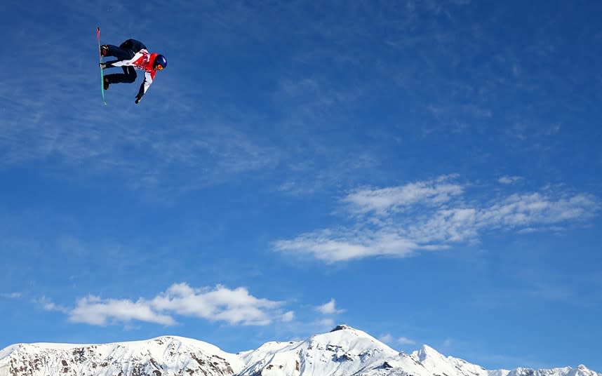 Billy Morgan competed in the men's snowboard slopestyle event in Sochi - 2014 Getty Images