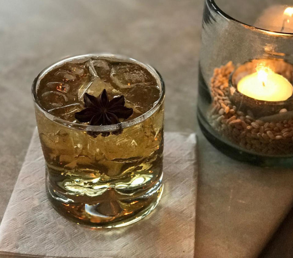 This cinnamon and anise infused bourbon cocktail