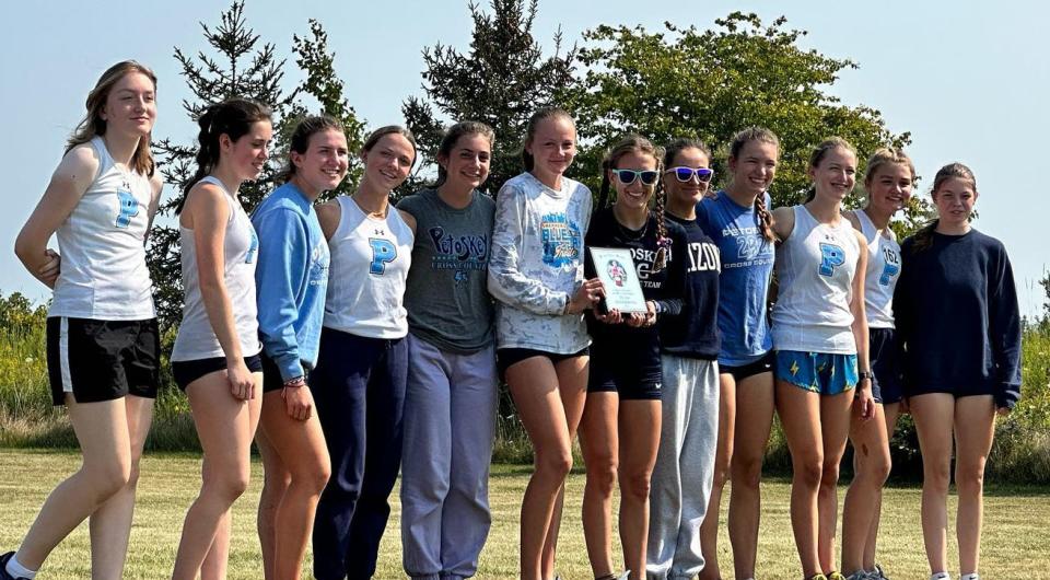 The Petoskey girls' cross country team grabbed a first place finish within the large school division of the race, opening their season with a win.