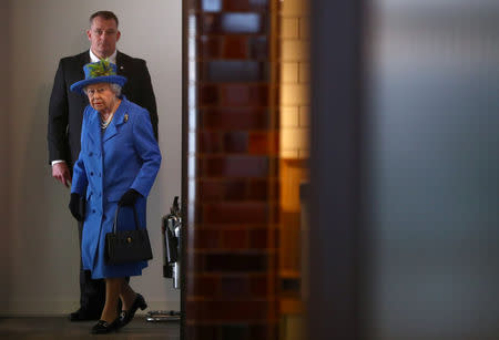 Britain's Queen Elizabeth visits Watergate House to mark the centenary of the GCHQ (Government Communications Head Quarters) in London, Britain, February 14, 2019. REUTERS/Hannah McKay/Pool