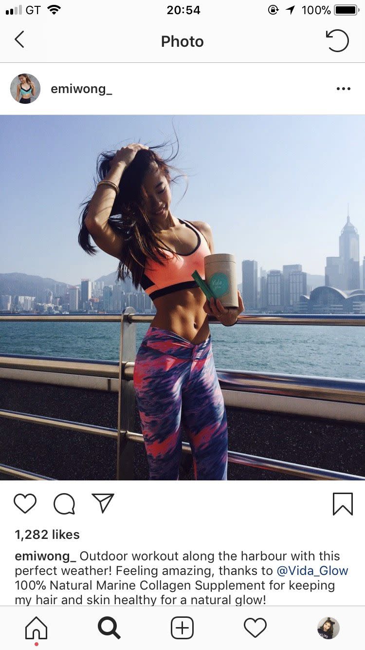 <h3>11) Instagram Fitness 達人1. Emi Wong</h3> <p>Emi Wong (IG@emiwong_) 的IG followers有十七萬人，她抱着“Workout to eat”的宗旨，開設健美頻道分享她的健康哲學和簡單方便運動小ｔｉｐｓ，在YouTube用英語教授健身運動示範短片，拍攝得很生活化，現在已經擁有超過五十萬名粉絲訂閱她了！</p> <cite>@emiwong_ - Instagram</cite>