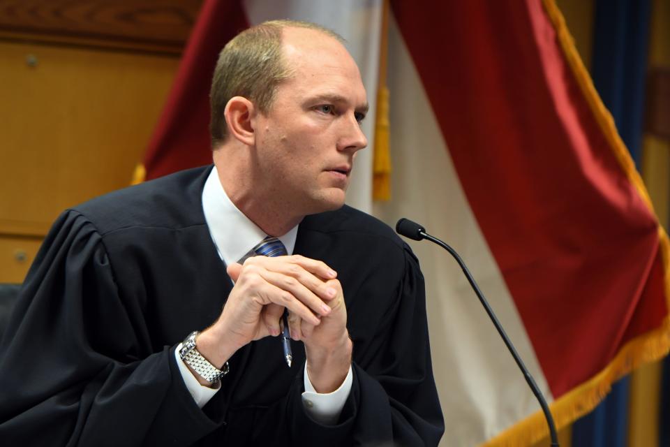 Judge Scott McAfee in Superior Court of Fulton County in Courtroom 5A in the case of State of Georgia v. Donald John Trump.