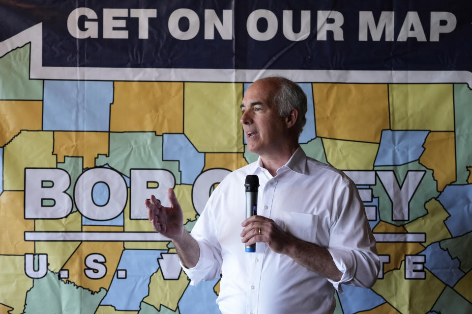 Sen. Bob Casey, D-Pa., speaks during a campaign event, Monday, July 1, 2024, in Scranton, Pa. (AP Photo/Matt Slocum)