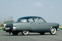 <p>When Volvo looked at replacing its PV444 it initially looked at offering something pretty radical, complete with rear wheel spats, heavy chrome bumpers and whitewall tyres. Called the Philip, because its specification was settled on Sweden's Filip day (2 May) in 1950, and designed by the 22 year-old Jan Wilsgaard (1930-2016), the Philip was a proposal to take Volvo upmarket so it would feature an all-new 3559cc V8 engine.</p><p>By the time the car had been developed enough to make it reliable Volvo had changed its mind about going too far upmarket and the project was canned, but the car survives in Volvo's Gothenburg museum.</p>