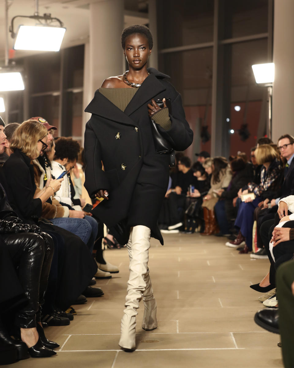 The Proenza Schouler Fall Winter collection 2020 is modeled, Monday, Feb. 10, 2020, during Fashion Week in New York. (AP Photo/Kathy Willens)
