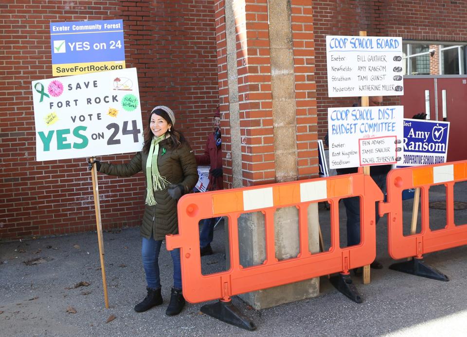 Exeter voters turn out to cast their ballots on a number of issues, one being the effort to save Fort Rock.