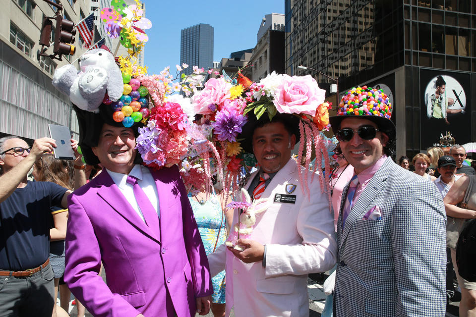 Men dressed up at Easter Parade