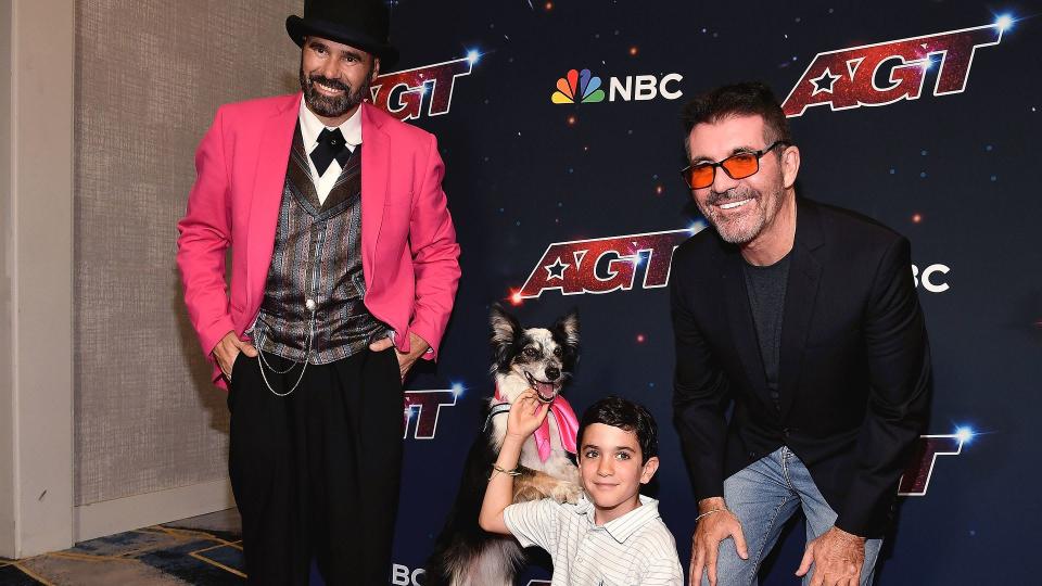 Eric Cowell looked the spitting image of his dad Simon in photos taken backstage at AGT