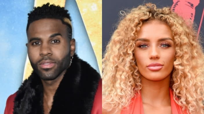 Jason Derulo (left) and Jena Frumes (right) have split four months after celebrating the birth of their newborn baby. (Photos: Steven Ferdman/Getty Images and Jamie McCarthy/Getty Images)