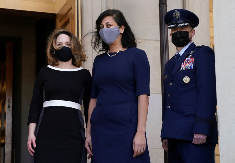 FILE PHOTO: Kathleeen Hicks arrives at the Pentagon in Washington