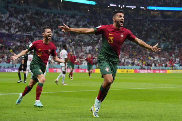 Gonçalo Ramos está firmando un muy bien primer tiempo con Portugal contra Suiza