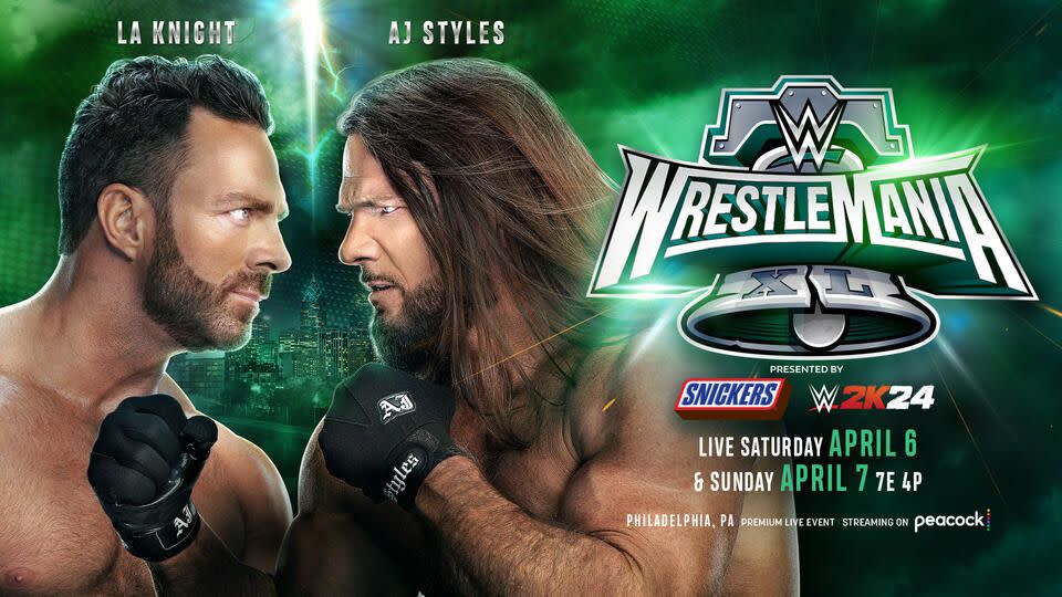 wwe wrestlemania 40 la knight vs aj styles