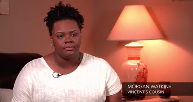 Vincent's cousin Morgan believes the teen was beaten and abused by his father. Source: CBS