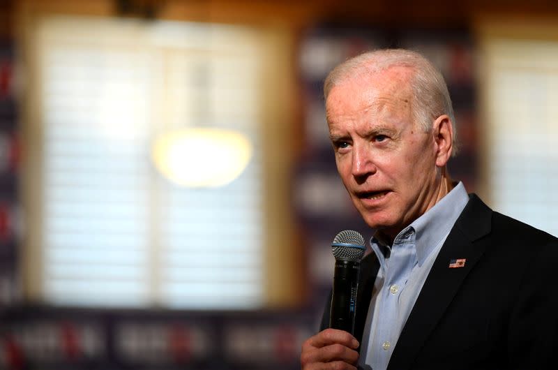 FILE PHOTO: Democratic 2020 U.S. presidential candidate and former Vice President Joe Biden at a campaign community event in Claremont