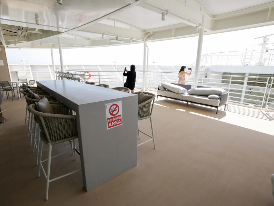 crew-only outdoor lounge of Silversea's new Silver Ray
