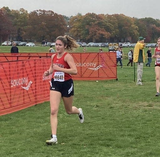 Herald News female runner of the year Durfee's Maggie O'Connell competes at the Division IA meet in 2022.