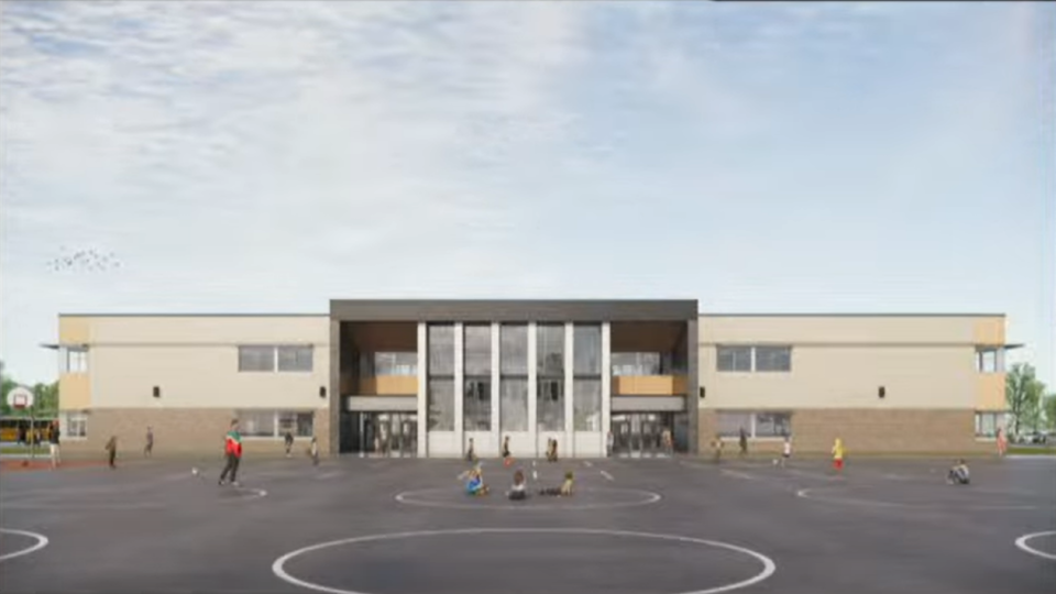 A rendering of the new northwest side elementary school to open in the Sioux Falls School District by Aug. 2025.