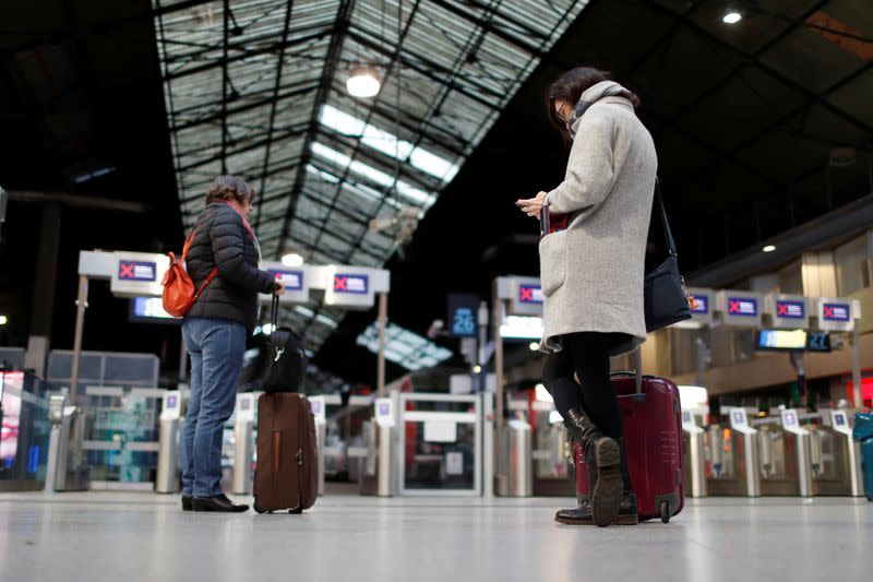 French SNCF workers and the Paris transport network strike in Paris