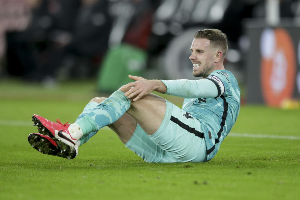 Liverpool captain Jordan Henderson during their English Premier League match against Southampton.