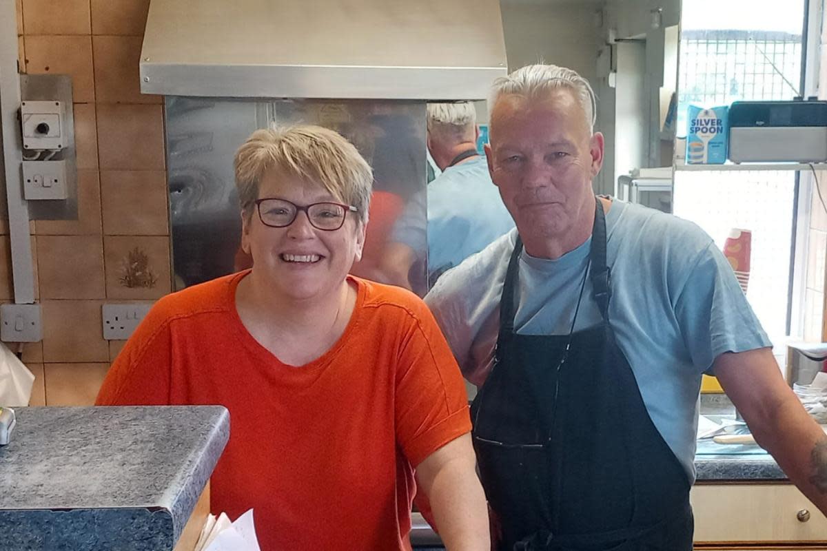 The Little Shop owner Louise and her partner Gareth. <i>(Image: Louise Wood)</i>